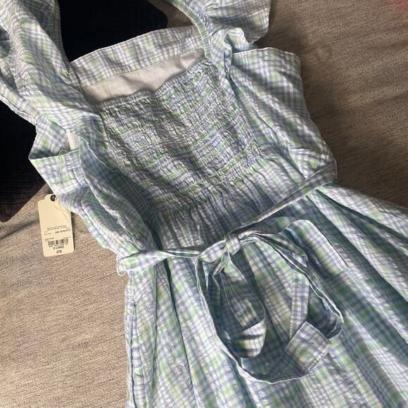 ST JOHNS BAY Blue Green Plaid Extra Large XL Tiered Dress NWT New Tie Waist - Picture 4 of 4